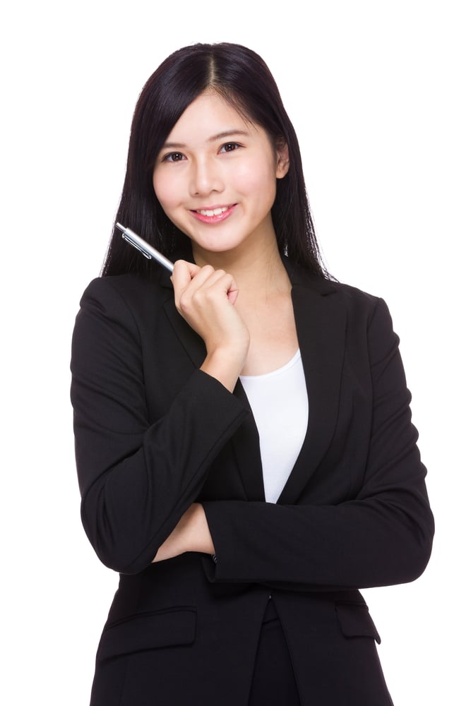 Businesswoman think of idea