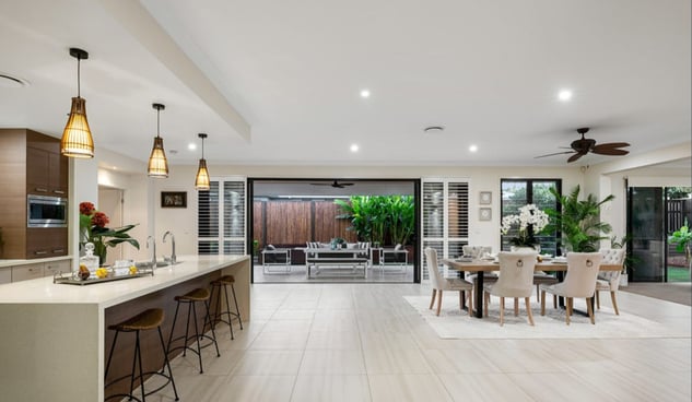 Open plan living and dining area in a Sunnybank Hills rental property